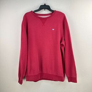 Southern Tide Upper Deck Sweatshirt Mens Large Red Cotton Long Sleeve Ribbed Hem